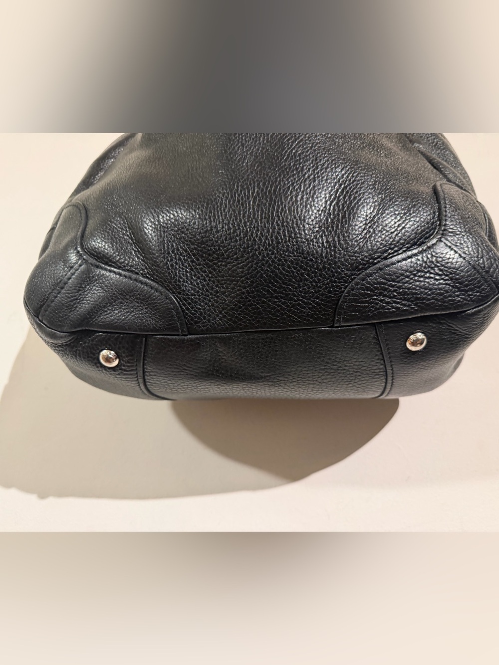 PRADA Black Pebbled Leather Shoulder Bag with Silver Hardware - Picture 12 of 15